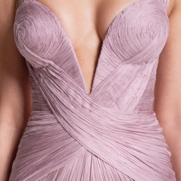 Maria Lucia Hohan “Corinna” Strapless Pleated Gown – Blush Pink – Size US 8 - Picture 8 of 10